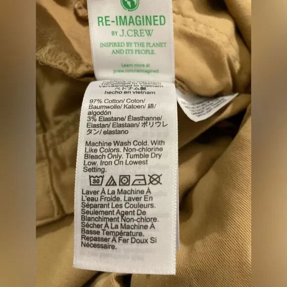 J Crew Sailor Chino Pants Women’s 30 Brown Slim Wide Leg Cropped High Rise - Picture 7 of 11